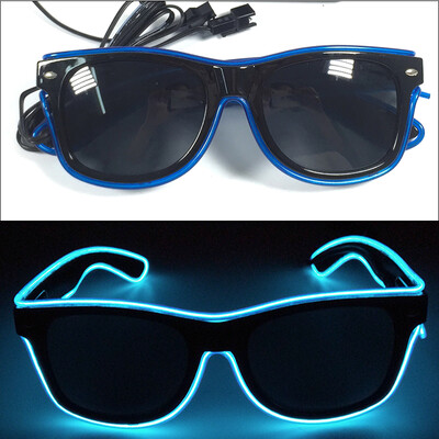 1PC Light Up LED Glasses Glow Γυαλιά ηλίου EL Wire Neon Glasses Glow in The Dark Supplies Neon Party Favors for Kids Adults