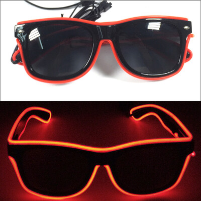 1PC Light Up LED Glasses Glow Γυαλιά ηλίου EL Wire Neon Glasses Glow in The Dark Supplies Neon Party Favors for Kids Adults