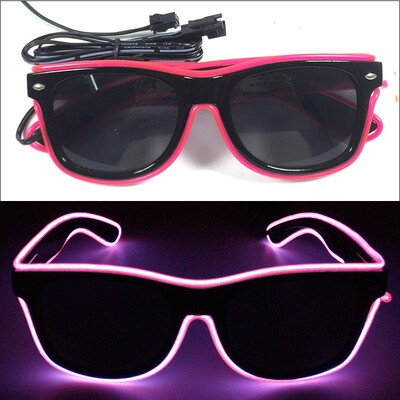 1PC Light Up LED Glasses Glow Γυαλιά ηλίου EL Wire Neon Glasses Glow in The Dark Supplies Neon Party Favors for Kids Adults