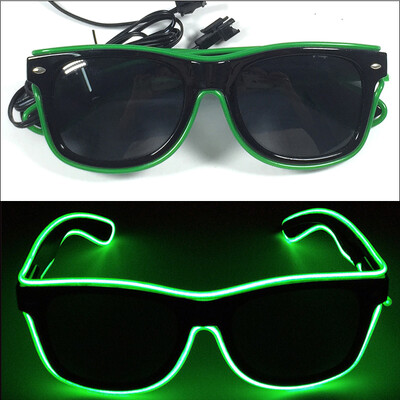 1PC Light Up LED Glasses Glow Γυαλιά ηλίου EL Wire Neon Glasses Glow in The Dark Supplies Neon Party Favors for Kids Adults