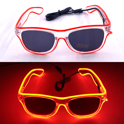 1PC Light Up LED Glasses Glow Γυαλιά ηλίου EL Wire Neon Glasses Glow in The Dark Supplies Neon Party Favors for Kids Adults
