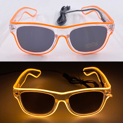 1PC Light Up LED Glasses Glow Γυαλιά ηλίου EL Wire Neon Glasses Glow in The Dark Supplies Neon Party Favors for Kids Adults
