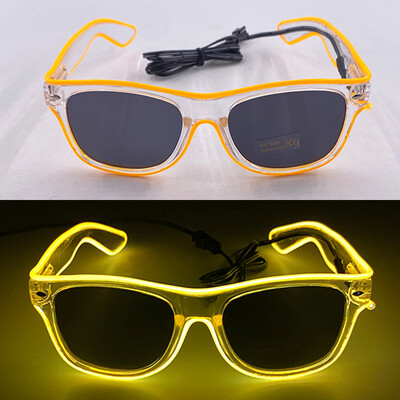 1PC Light Up LED Glasses Glow Γυαλιά ηλίου EL Wire Neon Glasses Glow in The Dark Supplies Neon Party Favors for Kids Adults