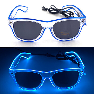 1PC Light Up LED Glasses Glow Γυαλιά ηλίου EL Wire Neon Glasses Glow in The Dark Supplies Neon Party Favors for Kids Adults