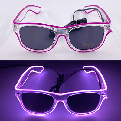 1PC Light Up LED Glasses Glow Γυαλιά ηλίου EL Wire Neon Glasses Glow in The Dark Supplies Neon Party Favors for Kids Adults