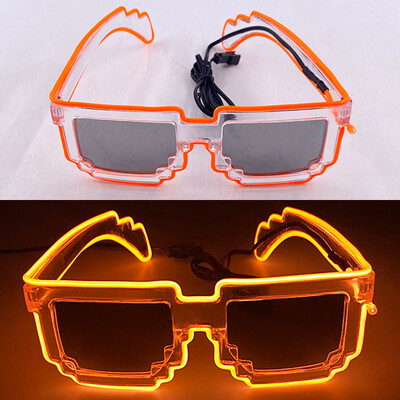 1PC Light Up LED Glasses Glow Γυαλιά ηλίου EL Wire Neon Glasses Glow in The Dark Supplies Neon Party Favors for Kids Adults