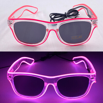 1PC Light Up LED Glasses Glow Γυαλιά ηλίου EL Wire Neon Glasses Glow in The Dark Supplies Neon Party Favors for Kids Adults