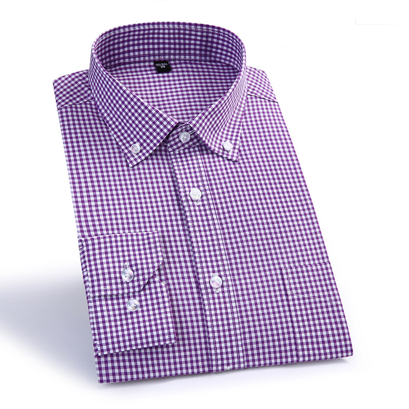 Alkalmi ingek márka 100% pamut kis kockás ing Férfi tavaszi Smart Oxford ruha ing Camisa Masculina Hight Quality