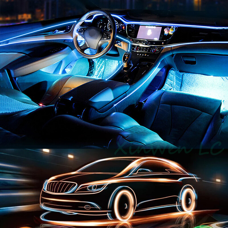 1m/3m/5m Glow EL Wire Kábel LED Neon Karácsonyi Táncparti Barkácsolás Jelmezek Ruházat Világító Autó Fény Dekoráció Ruhák Ball Rave