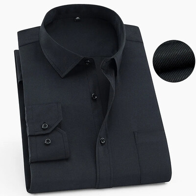 Plus Large Size 8XL 7XL 6XL Ανδρικό επαγγελματικό πουκάμισο μακρυμάνικο άνοιξη φθινόπωρο Social μονόχρωμο γαμήλιο πάρτι Λευκά πουκάμισα