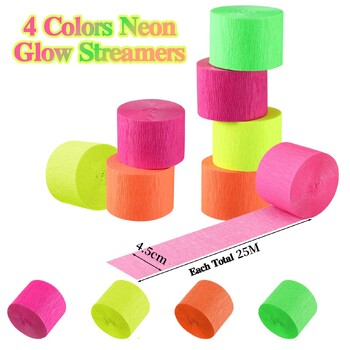 25M 4,5cm UV Glow Tape Neon Party Stickers Glow Party Supplies Διακοσμήσεις για πάρτι γενεθλίων γάμου Fiesta