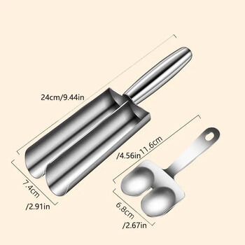 1PC 1/2/3/4Slot 304 Inox Steel Meatball Maker Home To Do Fish Ball Shrimp Sliding Mold Rice Ball Meat Dish Scoop