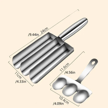 1PC 1/2/3/4Slot 304 Inox Steel Meatball Maker Home To Do Fish Ball Shrimp Sliding Mold Rice Ball Meat Dish Scoop