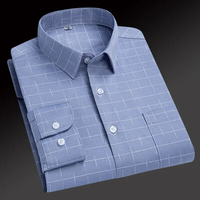 2024-es új divat, alkalmi férfi függőleges csíkos ing sztreccs ing üzleti temperamentum hosszú ujjú ingpasztell gombos ing,