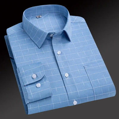 2024-es új divat, alkalmi férfi függőleges csíkos ing sztreccs ing üzleti temperamentum hosszú ujjú ingpasztell gombos ing,