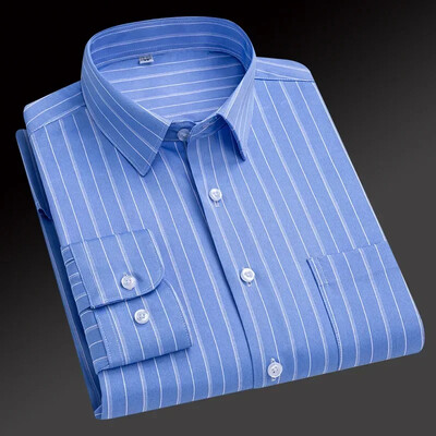 2024-es új divat, alkalmi férfi függőleges csíkos ing sztreccs ing üzleti temperamentum hosszú ujjú ingpasztell gombos ing,