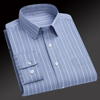 2024-es új divat, alkalmi férfi függőleges csíkos ing sztreccs ing üzleti temperamentum hosszú ujjú ingpasztell gombos ing,