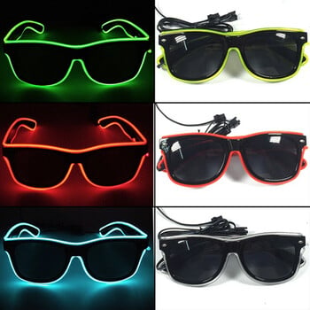 Rave Bar Glowing Glasses with Light Neon Party Decor Γυαλιά ηλίου LED για άντρες Γυναικείες Προμήθειες φεστιβάλ φωτεινών γυαλιών γενεθλίων