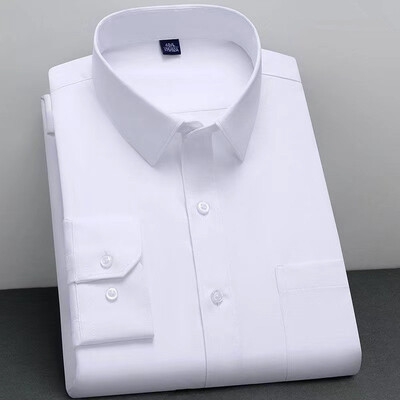 BAMBOOPLE New Fashion, μη σιδερένιο πουκάμισο Αντιρυτιδικό Classic Solid Business Casual μακρυμάνικο πουκάμισο για άνδρες AEchoice