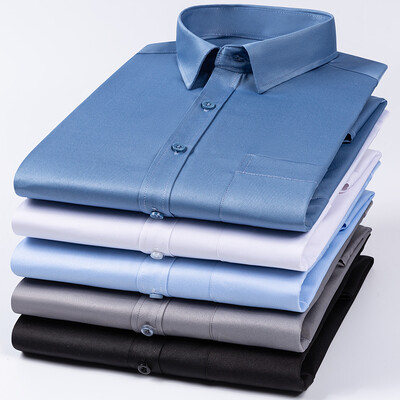 Uus Elasticity kortsudevastane meeste särgid pikkade varrukatega kleit särgid meestele Slim Fit Camisa sotsiaalse äri pluus valge särk