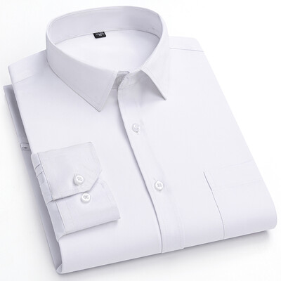 Új rugalmasság ránctalanító férfi ingek hosszú ujjú ruha ingek férfiaknak Slim Fit Camisa Social Business blúz fehér ing