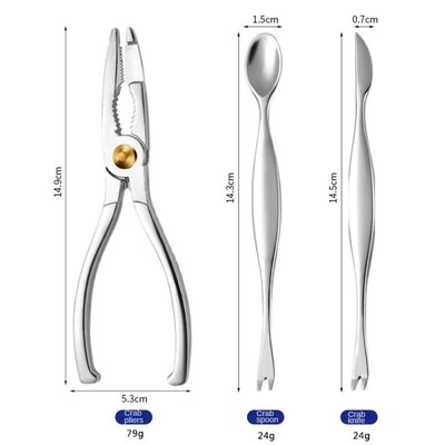 Krabju krekeri, karotes, jūras velšu rīku komplekti, nerūsējošā tērauda krabju mizas garneļu rīki, omāru skavu knaibles virtuves piederumi