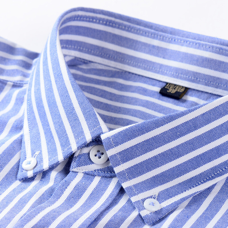 S~5XL βαμβακερό πουκάμισο Oxford για ανδρικό μακρυμάνικο καρό ριγέ πουκάμισο casual ανδρικό πουκάμισο εργασίας με κανονική εφαρμογή με κουμπιά