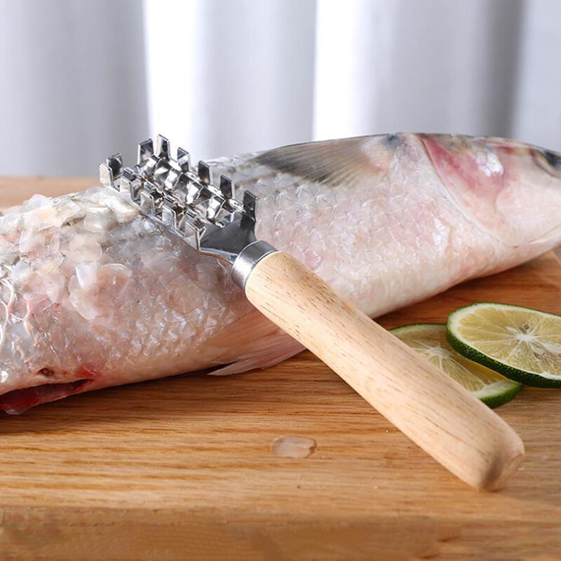 2 vnt Smulkūs įrankiai Japoniškas žuvų žvynų oblius Skustukas Mėsos valiklis Nerūdijančio plieno grandiklis