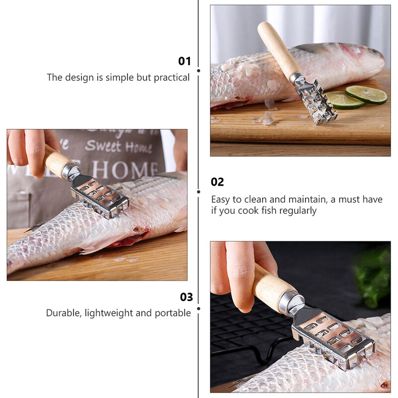 2 vnt Smulkūs įrankiai Japoniškas žuvų žvynų oblius Skustukas Mėsos valiklis Nerūdijančio plieno grandiklis