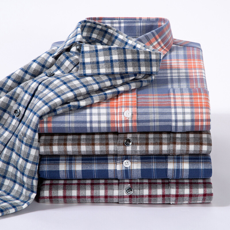 2024 Υψηλής ποιότητας 100% βαμβάκι συν μέγεθος 5xL Ανδρικό μακρυμάνικο πουκάμισο μόδας καρό casual ριγέ φόρεμα Business Work Ανδρικά πουκάμισα