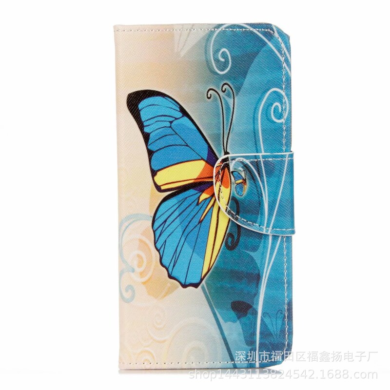 Piemērots Huawei P20 mobilā tālruņa korpusam Butterfly Pattern ādas maciņam MATE20 Print Wallet Y7P aizsargvāciņš Sony XZ3