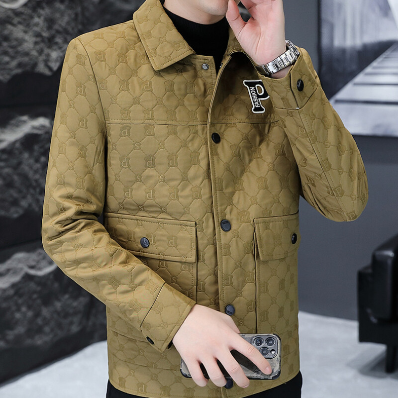 2024 Φθινοπωρινό Νέο Ανδρικό Μπουφάν Κορεατικής Μόδας Επιστολή με στάμπα Casual Jacket Slim Social Business Ευέλικτο παλτό αντιανεμικό