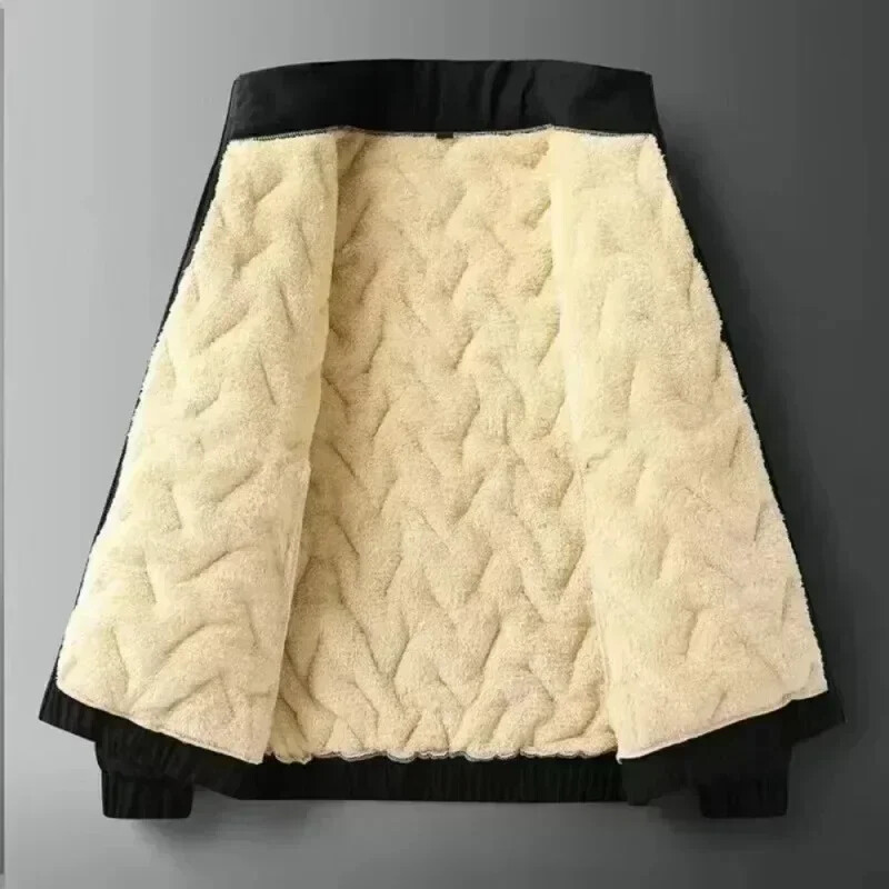 Téli gyapjú gyapjú kabát férfi hővel bélelt vastag meleg polár kabát Férfi kabát lehajtható gallér Parkas koreai felsőruházat dzsekik