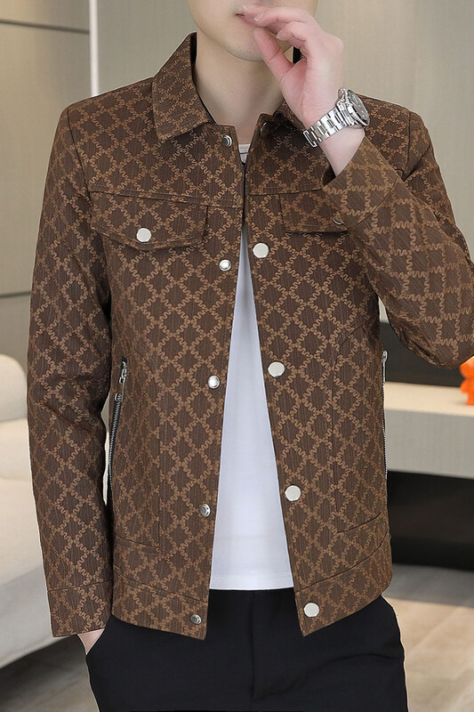 Mētelis pavasaris plāns ins modes zīmols 2024 jauns vīriešu personības instrumentu krekls vīriešu modes ikdienas planktona skaista, plāna jaka