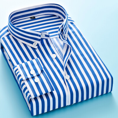 Ανδρικό 2024 Business Casual μακρυμάνικο πουκάμισο Ανδρικό πουκάμισο M- 5XL Plus Size Κλασικό ριγέ ανδρικό πουκάμισο κοινωνικό φόρεμα