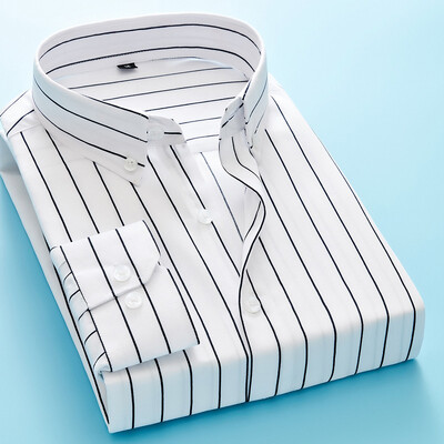 Ανδρικό 2024 Business Casual μακρυμάνικο πουκάμισο Ανδρικό πουκάμισο M- 5XL Plus Size Κλασικό ριγέ ανδρικό πουκάμισο κοινωνικό φόρεμα