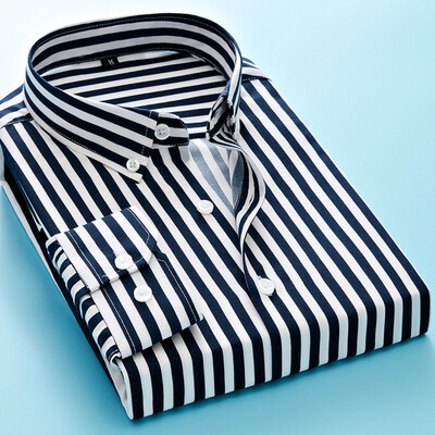 Ανδρικό 2024 Business Casual μακρυμάνικο πουκάμισο Ανδρικό πουκάμισο M- 5XL Plus Size Κλασικό ριγέ ανδρικό πουκάμισο κοινωνικό φόρεμα