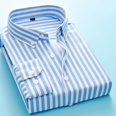 Ανδρικό 2024 Business Casual μακρυμάνικο πουκάμισο Ανδρικό πουκάμισο M- 5XL Plus Size Κλασικό ριγέ ανδρικό πουκάμισο κοινωνικό φόρεμα