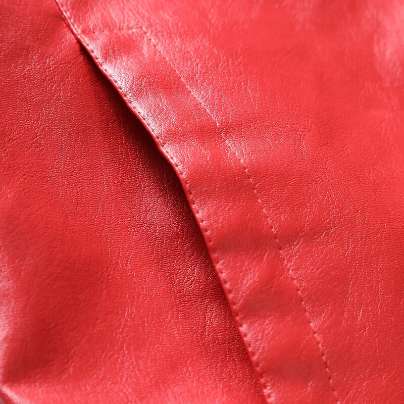 Vīriešu kvalitatīvs ikdienas PU ādas mētelis. Sarkana slaida braucēja stila ādas jaka Populāras jauniešu ādas jakas