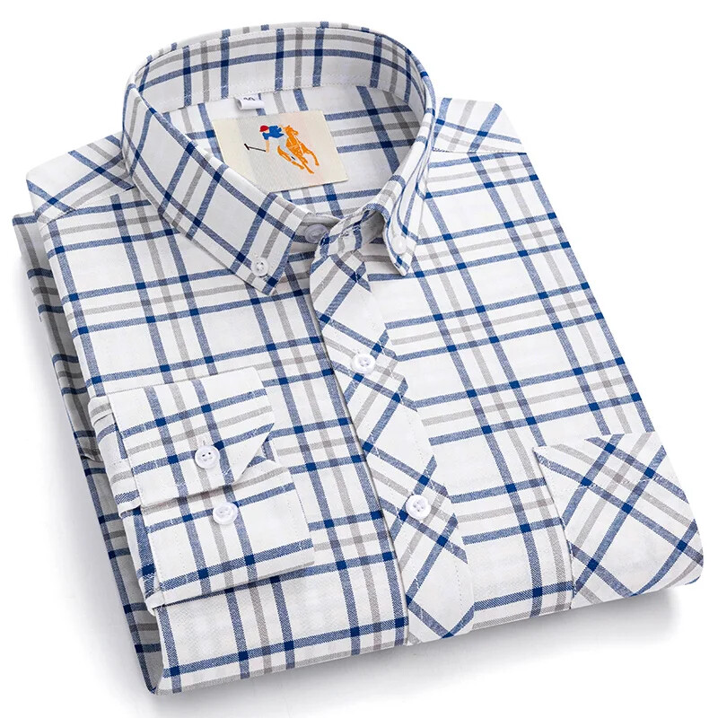 Βαμβακερά ριγέ καρό μακρυμάνικα πουκάμισα Νέο σχέδιο σε συν μέγεθος Καλοκαιρινή μόδα Casual ρούχα Ανδρικά πουκάμισα έξυπνα φορέματα