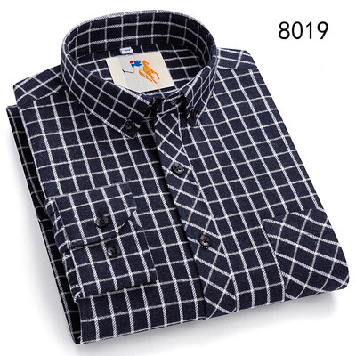 Flanell kockás ingek férfiaknak Klasszikus stílusú, hosszú ujjú, lehajtható gallérral rendelkező alkalmi ruházat mindennapi használatra Könnyen kezelhető, puha anyagú ingek