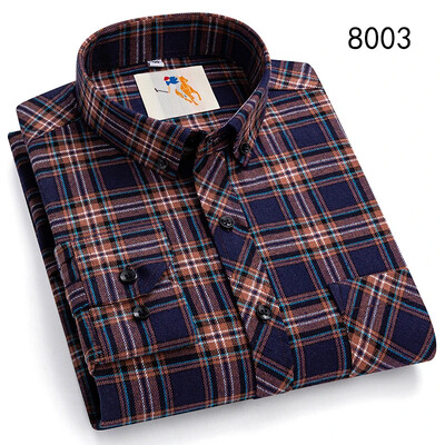 Flanell kockás ingek férfiaknak Klasszikus stílusú, hosszú ujjú, lehajtható gallérral rendelkező alkalmi ruházat mindennapi használatra Könnyen kezelhető, puha anyagú ingek