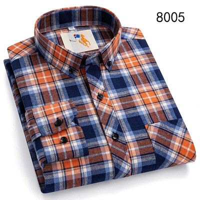 Flanell kockás ingek férfiaknak Klasszikus stílusú, hosszú ujjú, lehajtható gallérral rendelkező alkalmi ruházat mindennapi használatra Könnyen kezelhető, puha anyagú ingek