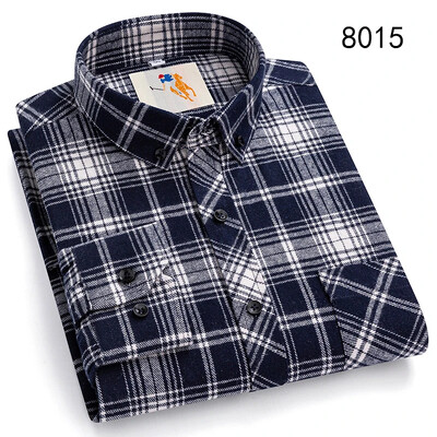 Flanell kockás ingek férfiaknak Klasszikus stílusú, hosszú ujjú, lehajtható gallérral rendelkező alkalmi ruházat mindennapi használatra Könnyen kezelhető, puha anyagú ingek