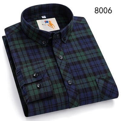 Flanell kockás ingek férfiaknak Klasszikus stílusú, hosszú ujjú, lehajtható gallérral rendelkező alkalmi ruházat mindennapi használatra Könnyen kezelhető, puha anyagú ingek