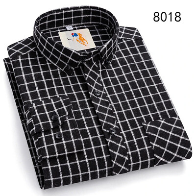 Flanell kockás ingek férfiaknak Klasszikus stílusú, hosszú ujjú, lehajtható gallérral rendelkező alkalmi ruházat mindennapi használatra Könnyen kezelhető, puha anyagú ingek