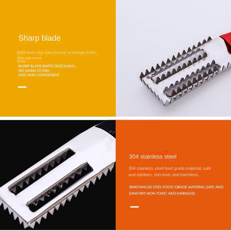 Nešiojamas rankinis žuvų žvynų valiklis, valiklis žvejybos skalbyklės, švarios baterijos, nukalkinimo priemonės, grandiklis, nerūdijantis jūros gėrybių peilis, įrankiai, virtuvė