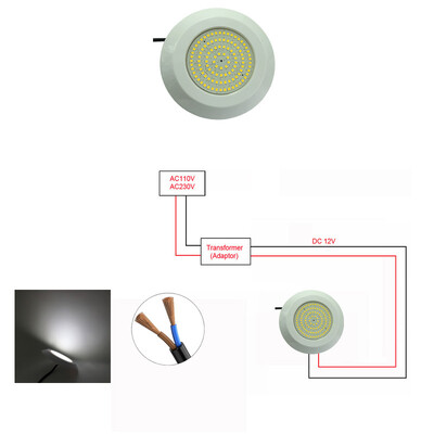 LED IP68 baseina vieta 12W plāns plastmasas sveķu pildījums DC12V RGB daudzkārtējas sinhronizācijas zemūdens apgaismojums IP68 silts balts zils auksts auksts balts