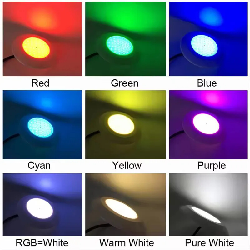 Lumină pentru piscină LED RGB montată la suprafață 12W 12V Lumină subacvatică Fântână Lampă peisaj Piscina Luz Spot