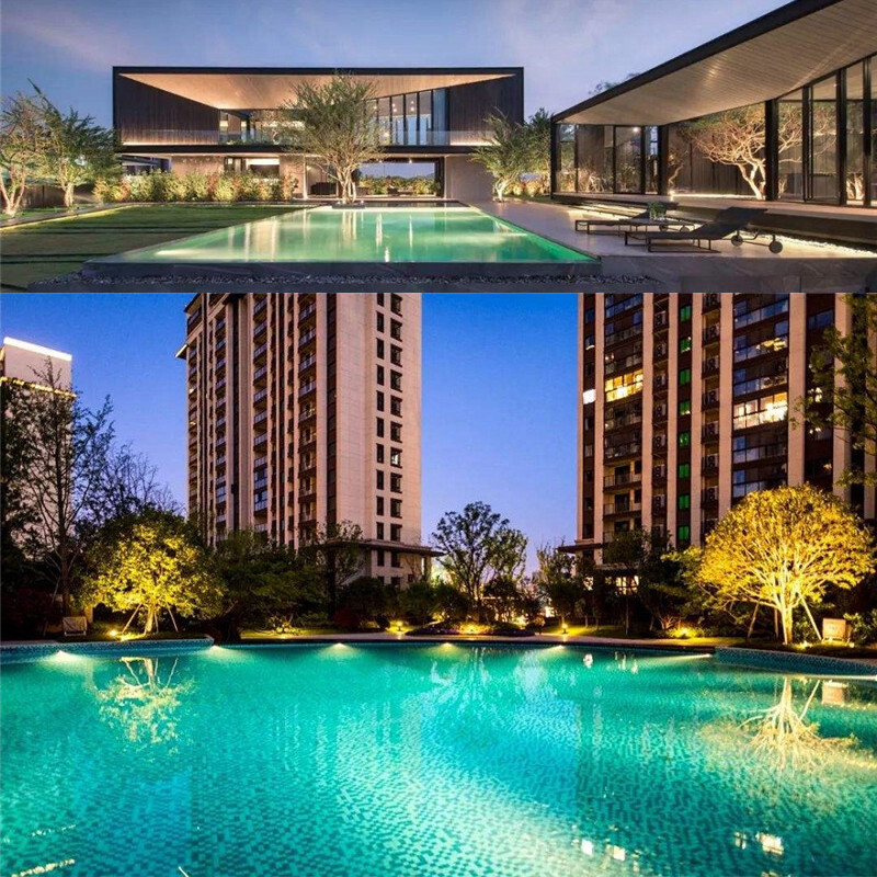 LED úszómedence lámpa 12W 108LED vízálló meleg fehér merülőlámpa víz alatti Piscina éjszakai lámpa kültéri spotlámpa